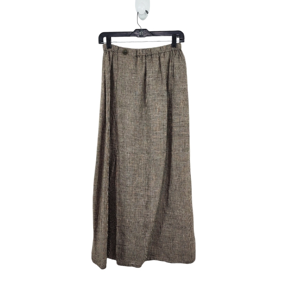 Flax by Jeanne Engelhart Women's 100% Linen Houndstooth Maxi Skirt - S